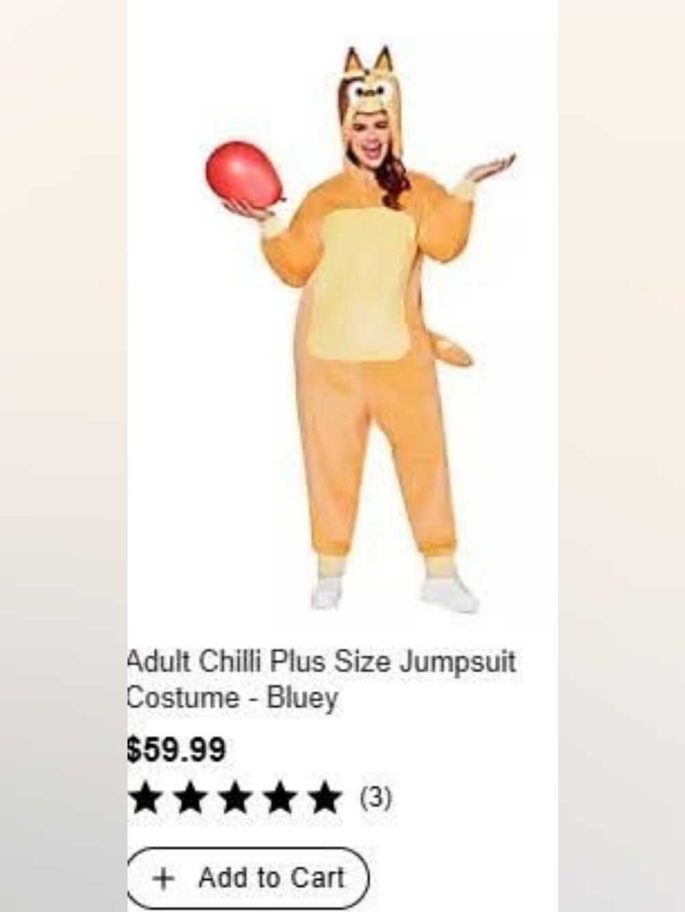 Spirit Orange and Cream Adult Bodysuit Costume